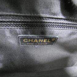 Chanel Black Grained Calfskin Boston Bag