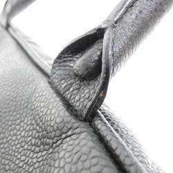 Chanel Black Grained Calfskin Boston Bag
