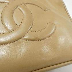 Chanel Beige Lambskin Leather Camera Shoulder Bag