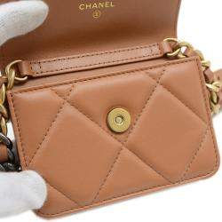 Chanel Brown Lambskin 19 Chain Shoulder Bag