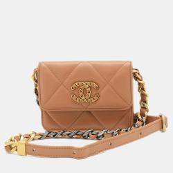 Chanel Brown Lambskin 19 Chain Shoulder Bag