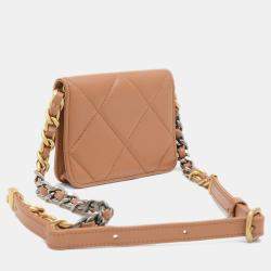 Chanel Brown Lambskin 19 Chain Shoulder Bag