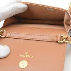 Chanel Brown Lambskin 19 Chain Shoulder Bag