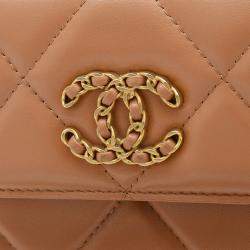 Chanel Brown Lambskin 19 Chain Shoulder Bag