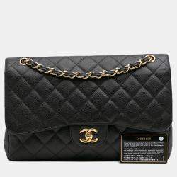 Chanel Black Jumbo Classic Caviar Double Flap