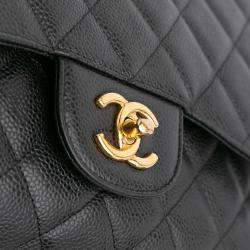 Chanel Black Jumbo Classic Caviar Double Flap