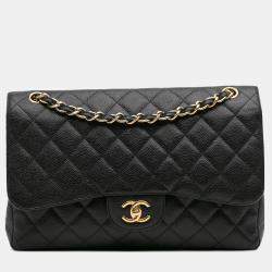 Chanel Black Jumbo Classic Caviar Double Flap