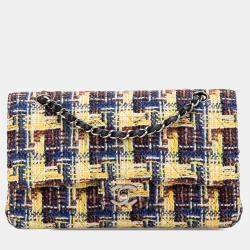 Chanel Multicolor Medium Classic Tweed Double Flap