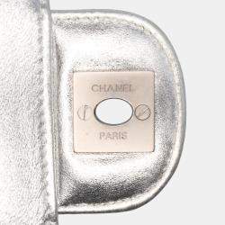 Pre Owned Chanel Silver New Travel Line Nylon East West Flap
