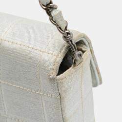 Pre Owned Chanel Silver New Travel Line Nylon East West Flap