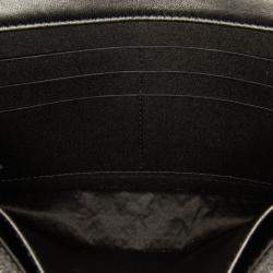 Chanel Black CC Quilted Crinkled Patent Wallet On Chain