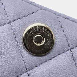 Chanel Purple Lambskin Matelasse Ribbon Belt Bag