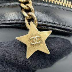 Pre Owned Chanel Black Leather CC Logo Shoulder Bag
