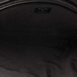 Chanel Black Large Diagonal Chevron Calfskin Tassel O Case Clutch
