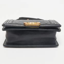 Chanel Black Quilted Leather Small Boy Flap Bag