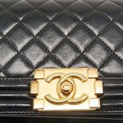 Chanel Black Quilted Leather Small Boy Flap Bag