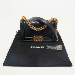 Chanel Black Quilted Leather Small Boy Flap Bag