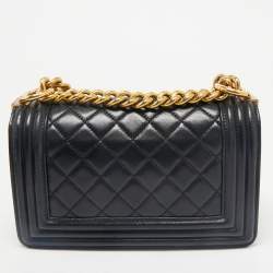 Chanel Black Quilted Leather Small Boy Flap Bag