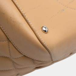 Chanel Brown Small Quilted Calfskin Easy Shopping Tote