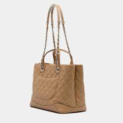 Chanel Brown Small Quilted Calfskin Easy Shopping Tote