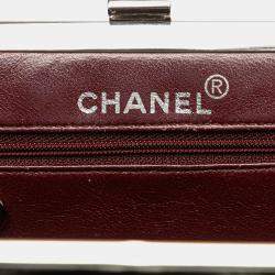 Chanel Black CC Quilted Lambskin Kiss Lock Frame Top Handle Bag