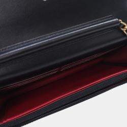 Chanel Black Lambskin Pearl Crown Wallet On Chain (WOC)