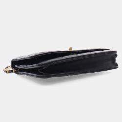 Chanel Black Lambskin Pearl Crown Wallet On Chain (WOC)