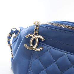 Chanel Blue Lambskin Bi Waist Bag