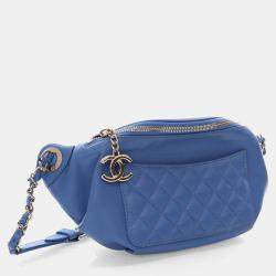 Chanel Blue Lambskin Bi Waist Bag