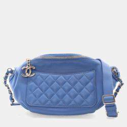Chanel Blue Lambskin Bi Waist Bag