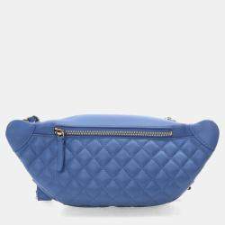 Chanel Blue Lambskin Bi Waist Bag