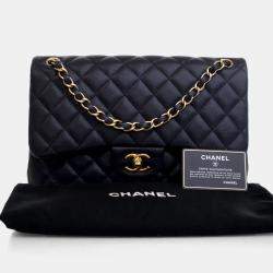 Chanel Navy Caviar Classic Jumbo  Double Flap Bag
