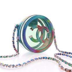 Chanel Multicolor PVC Round Filigree Clutch With Chain