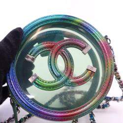 Chanel Multicolor PVC Round Filigree Clutch With Chain