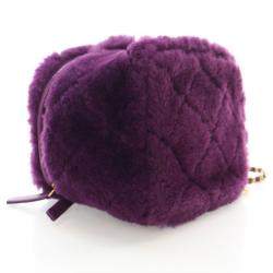 Chanel Purple Shearling  Coconing Small Top Handle Vanity Case with Chain