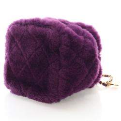 Chanel Purple Shearling  Coconing Small Top Handle Vanity Case with Chain