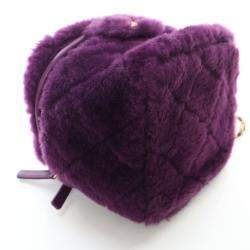 Chanel Purple Shearling  Coconing Small Top Handle Vanity Case with Chain