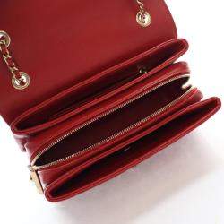 Chanel Red Calfskin Coco Chevron Envelope Small Flap Bag