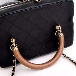 Chanel Black Lambskin Knock On Wood Large  Vanity Case