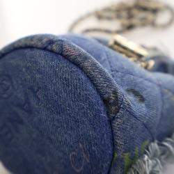 Chanel Blue Denim Mood Mini Bucket With Chain