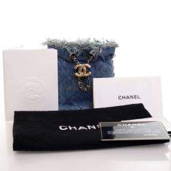 Chanel Blue Denim Mood Mini Bucket With Chain