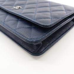 Chanel Navy Blue Caviar Wallet On Chain (WOC)