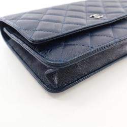 Chanel Navy Blue Caviar Wallet On Chain (WOC)