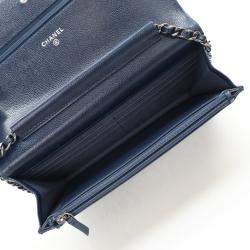 Chanel Navy Blue Caviar Wallet On Chain (WOC)