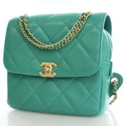 Chanel Green Lambskin Melody Backpack