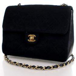 Chanel Black Calfskin Square Vintage Single Flap Bag