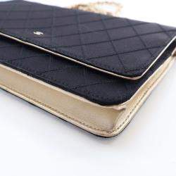 Chanel Bicolor Satin Diamond Stitch Wallet On Chain (WOC)