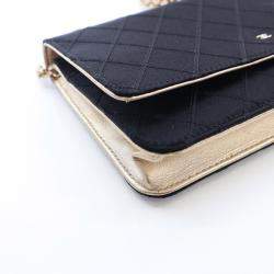 Chanel Bicolor Satin Diamond Stitch Wallet On Chain (WOC)