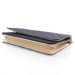 Chanel Bicolor Satin Diamond Stitch Wallet On Chain (WOC)