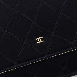 Chanel Bicolor Satin Diamond Stitch Wallet On Chain (WOC)
